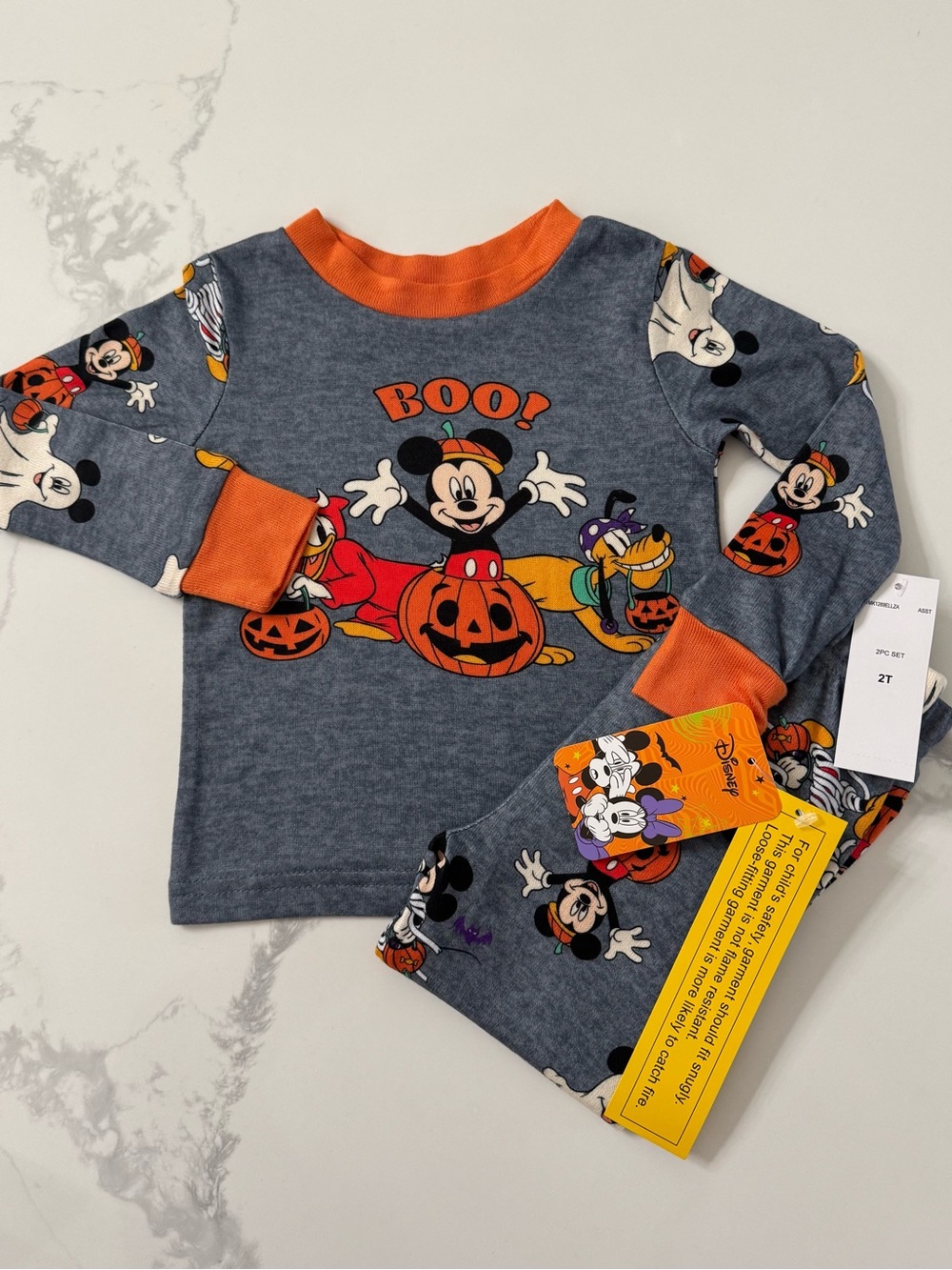 Disney Mickey Mouse Baby Toddler Halloween Pajamas Snug Fit 24M 2T NEW